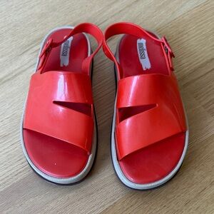 Melissa Orange Cutout Slingback Sandals